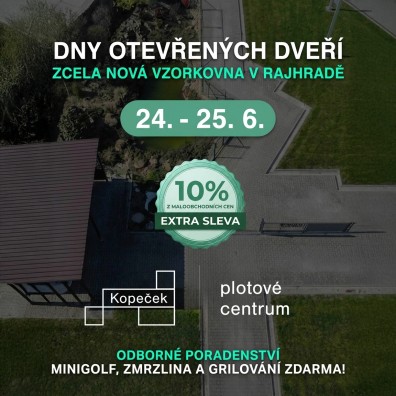 DNY OTEVŘENÝCH DVEŘÍ RAJHRAD 24 - 25. 6. | NOVÁ VZORKOVNA - MINIGOLF, ZMRZLINA A GRILOVÁNÍ ZDARMA